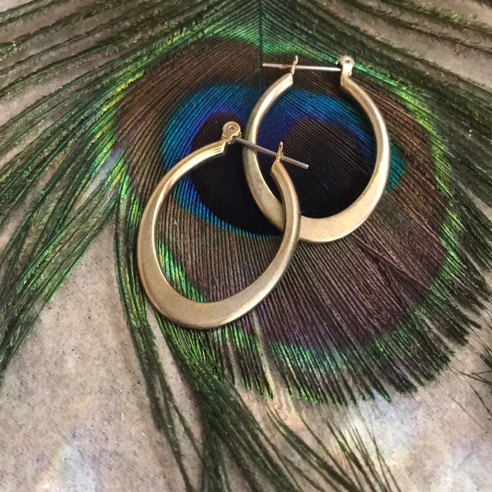 Gold Basic Loop Earrings - Picture 1 of 2